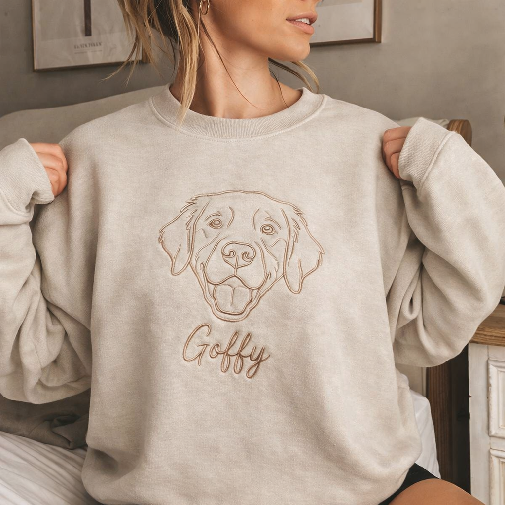 Embroidered Dog Sweatshirt