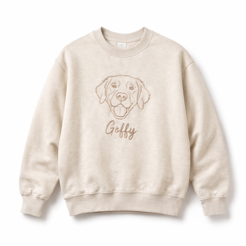 Embroidered Dog Sweatshirt